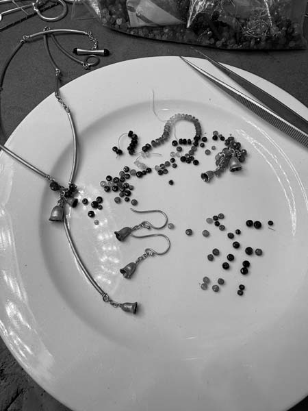 assembling bellflower jewellery