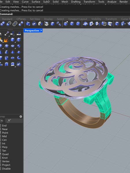 CAD design for bloom ring