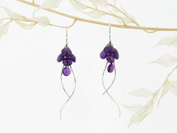 nicola bannerman Deep purple amethyst jellyfish earrings