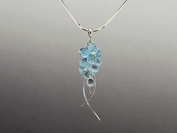 nicola bannerman Blue topaz jellyfish pendant